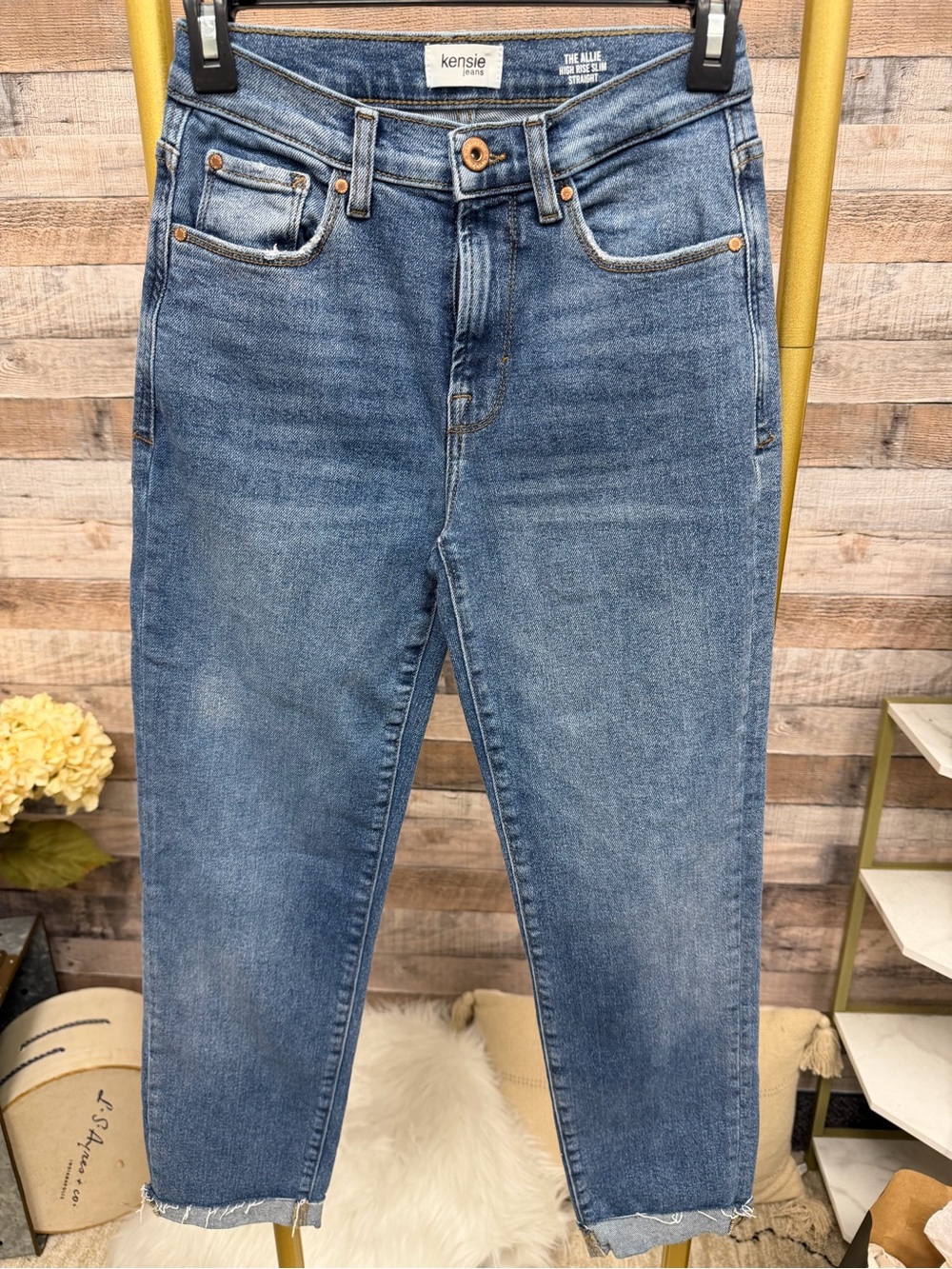 Kensie Allie High- Rise Slim Straight Denim Jeans 0/25